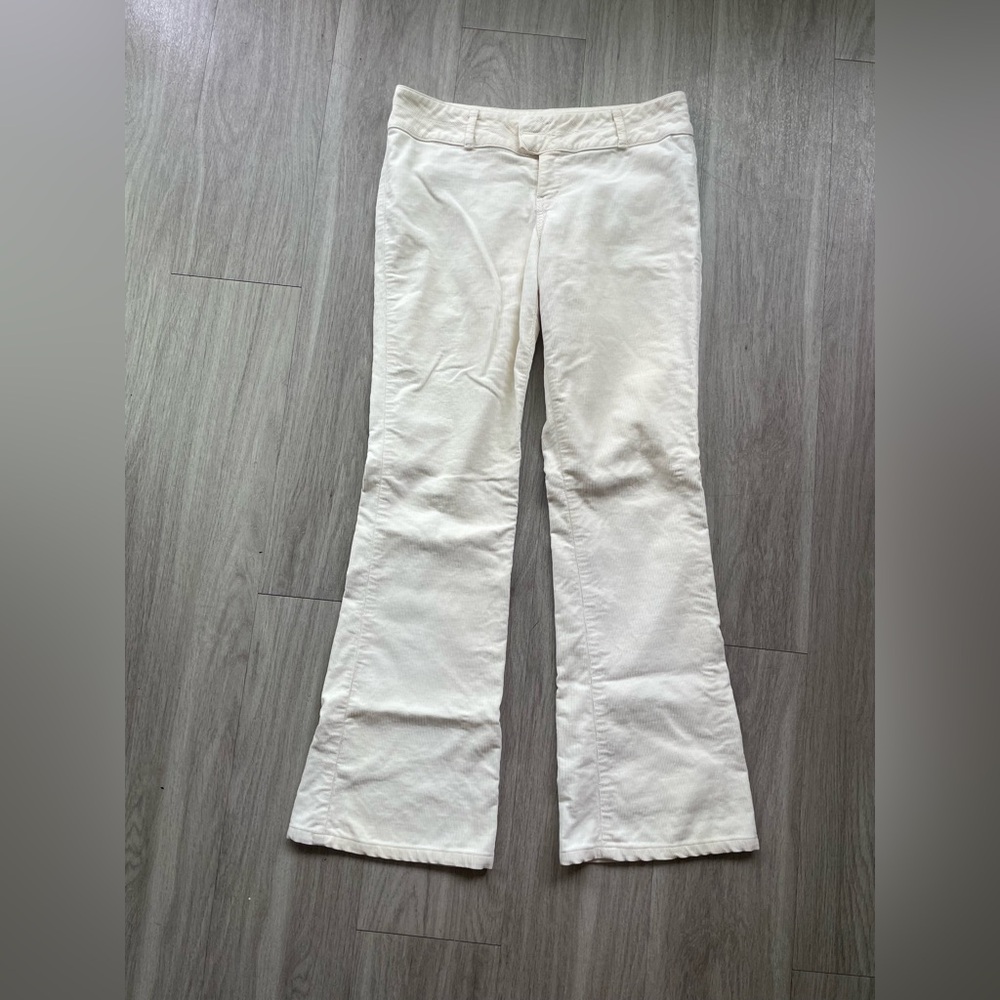 Vintage Y2K Blue Cult cream cotton corduroy flare pants size 29